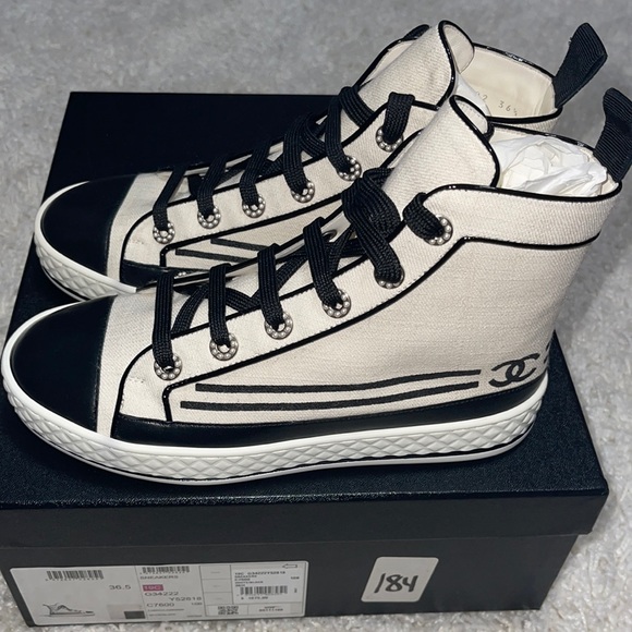 CHANEL 19C High Top Cruise Sneakers 36.5 - Picture 8 of 9